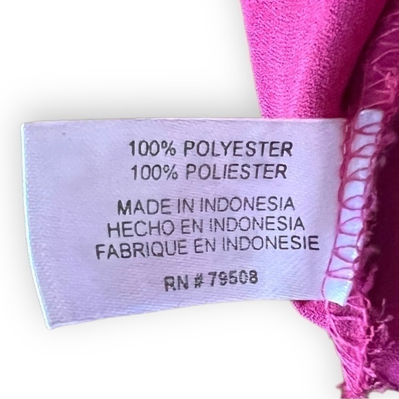 Violet and Claie Magenta Pleated Button Up V-Neck Blouse, Size Medium - Picture 5 of 5